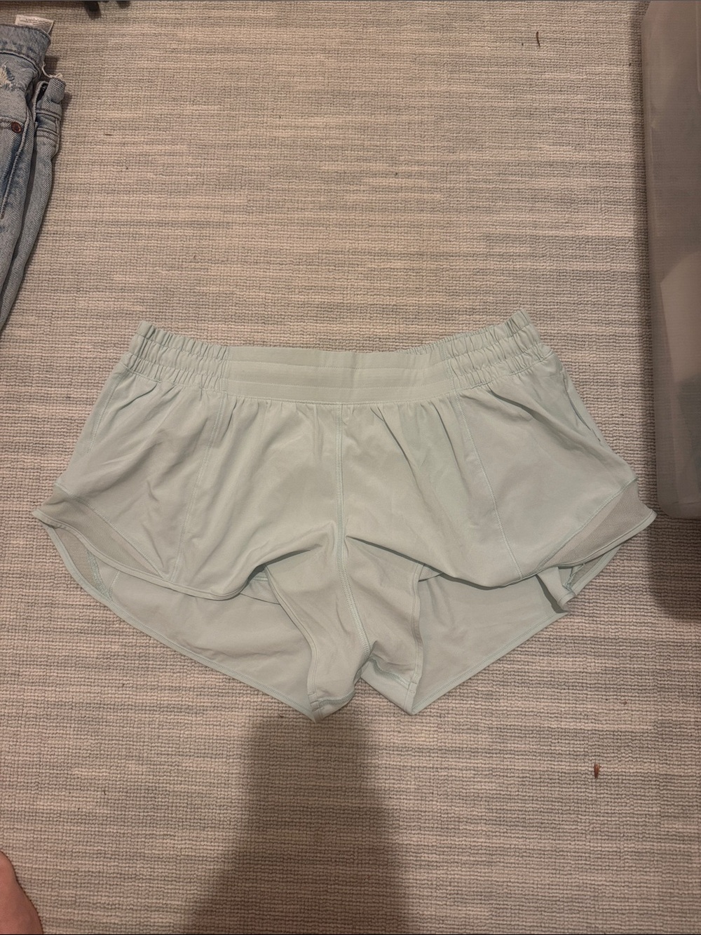 Lululemon Light Mint Women’s Athletic Shorts , hotty hot low rise size 12 2.5 in